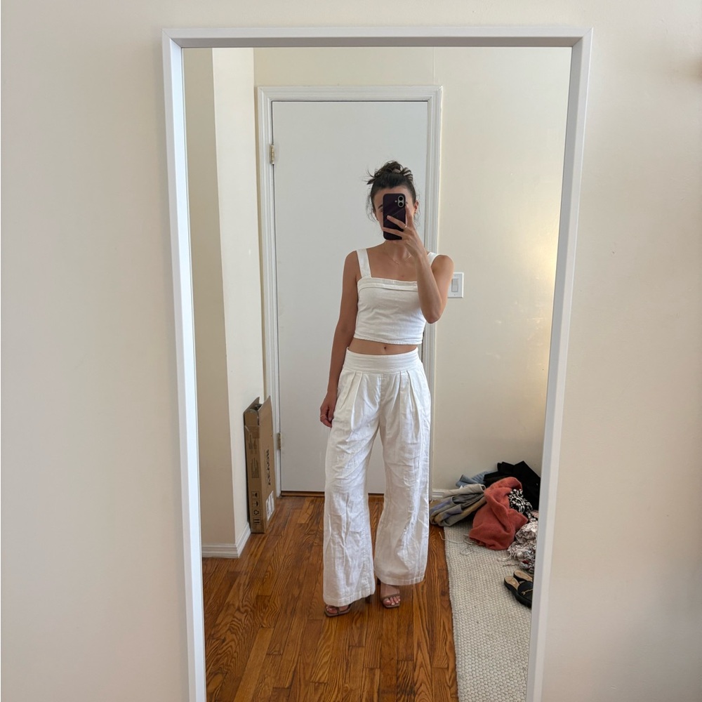 Abercrombie & Fitch White Wide Linen Set